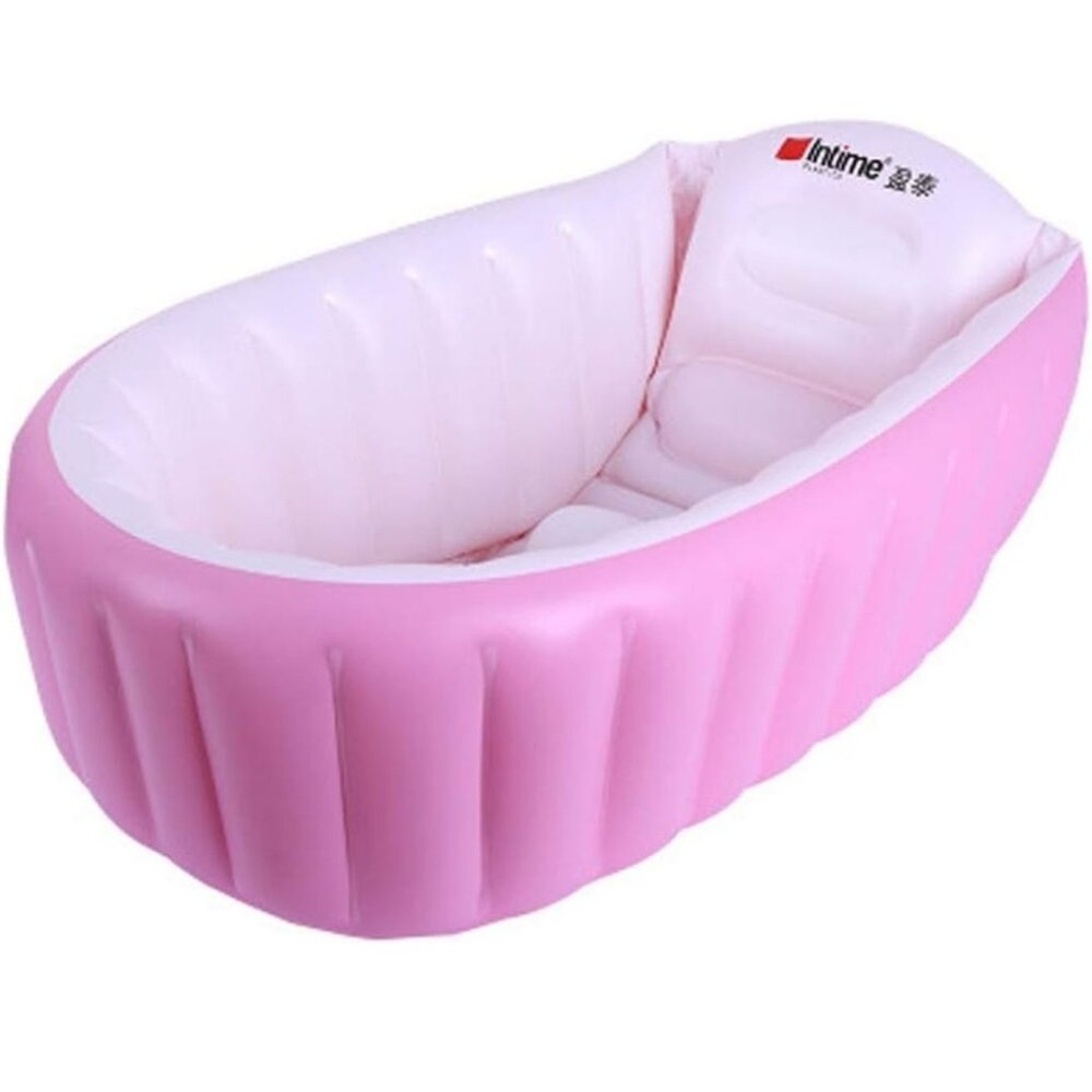 Intime Inflatable Infant‎ Baby Toddler Bathtub Pump Portable Pink Plastic